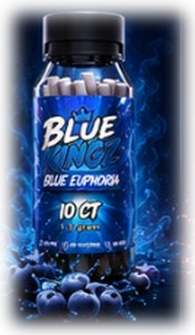 Blue Kingz Blue Euphoria blue lotus prerolls, 10 count