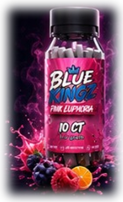 Blue Kingz Pink Euphoria blue lotus prerolls, 10 count