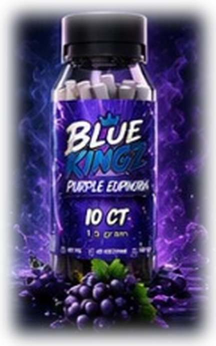 Blue Kingz Purple Euphoria blue lotus prerolls, 10 count